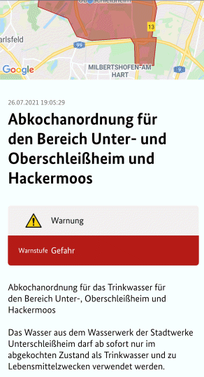 Abkochanordnung für Oberschleißheim