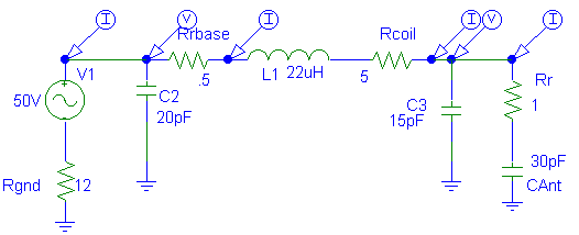 elektrisches Ersatzschaltbild einer elektrisch verkürzten Antenne